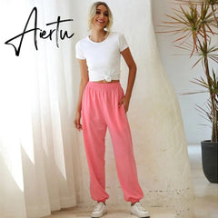 Aiertu Harajuku Joggers Wide Leg SweatPants Women Trousers High Waist Pants Streetwear Korean Casual Pant Femme Fall New Aiertu