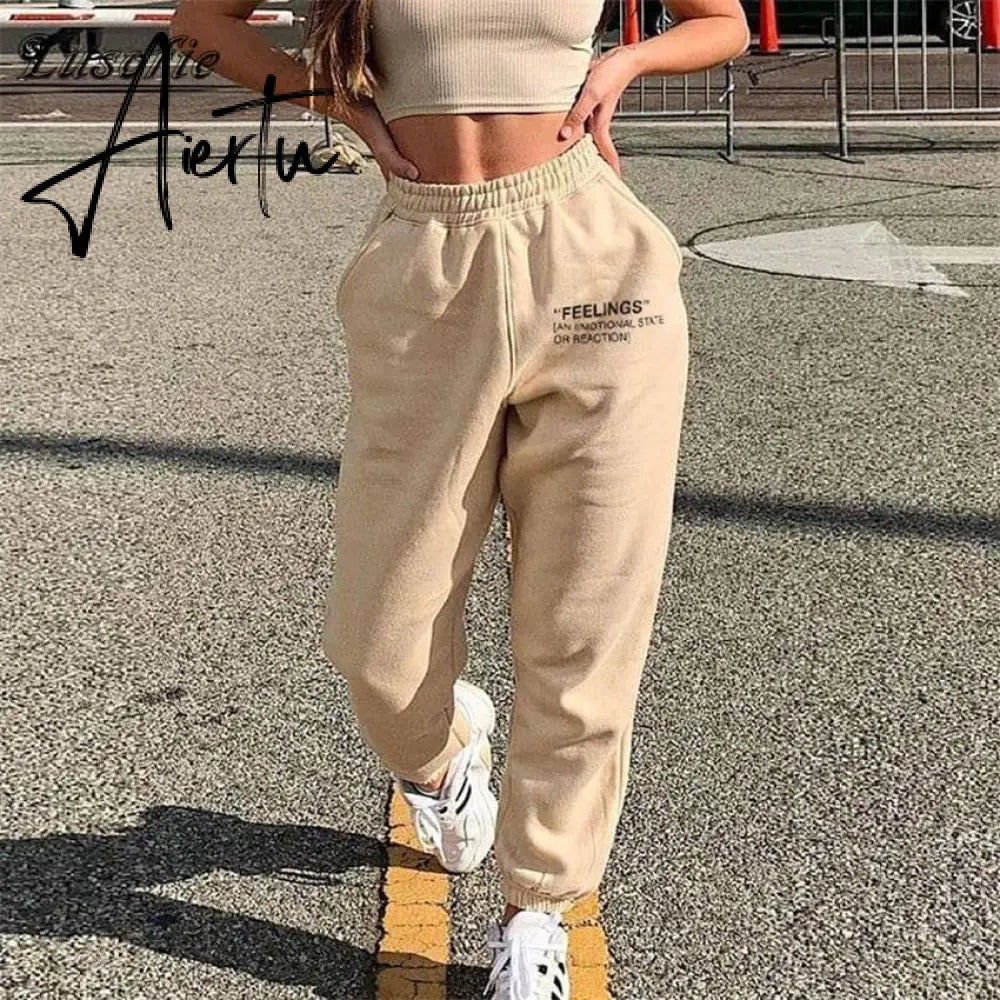 Aiertu Harajuku Joggers Wide Leg SweatPants Women Trousers High Waist Pants Streetwear Korean Casual Pant Femme Fall New Aiertu