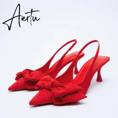 Aiertu High Heels Pointed Toe Lace-Up Shallow Mouth Slip On Women's High-Heeled Shoes Sexy Pump Sandals Ladies Spikes Gold Slip-On Beig Aiertu