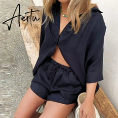 Aiertu Home Suit Women's Summer Two Piece Set Female Pajamas Lounge Sleepwear Pyjama Mujer Ensembles Femme Aiertu