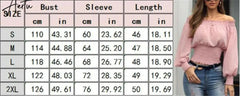 Aiertu Hot Off Shoulder Autumn Chiffon Shirts Top Lady Women Long Sleeve Shirt Slim Casual Solid White Blouses Aiertu