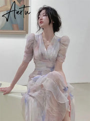 Aiertu Hstar Summer New Women Fashion Elegant Midi Dresses Female Casual A-Line Evening Party Vestdios Clothes traf robe Aiertu