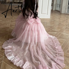 Aiertu Japanese Kawaii Lolita Jsk Dress Women Sweet Cute Bow Flower Wedding Party Mini Dresses Gothic Y2k Sleeveless Princess Dresses Aiertu