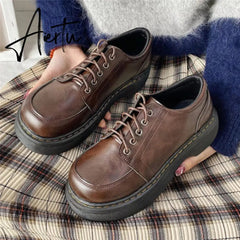 Aiertu Japanese School Uniform shoes Jk Student Shoes Girls Women Kawaii Lolita Soft Girl Round Toe lolita Platform Mary Jane Shoes Aiertu