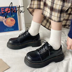 Aiertu Japanese School Uniform shoes Jk Student Shoes Girls Women Kawaii Lolita Soft Girl Round Toe lolita Platform Mary Jane Shoes Aiertu