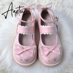 Aiertu Kaweii Lolita Shoes Sweet Summer Mary Janes Woman Flats Patchwork Japanese Style Fashion Cute Party Jk Shoes for Girls Aiertu