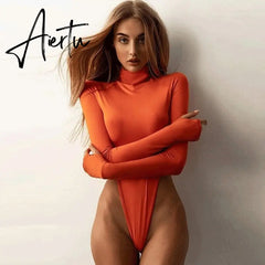 Aiertu long sleeve high neck neon bodycon sexy Christmas bodysuit autumn winter women fashion casual slim fit body Aiertu