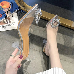 Aiertu Luxury Women Pumps Transparent High Heels Sexy Pointed Toe Slip-on Wedding Party Brand Fashion Shoes For Lady Size 34-43 Aiertu