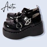 Aiertu Mary Jane Shoes Sweet Cute Women Pumps Wedge Heels Platform Shoes Women Gothic Girls Lolita Punk Shoes High Heels Plus Size 43 Aiertu