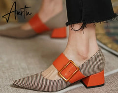 Aiertu Mary Jane Shoes Woman Fashion Spring Brand Design Women Pumps High Heels Femme Pointed Toe Party Ladies Shoes Heels Women Aiertu