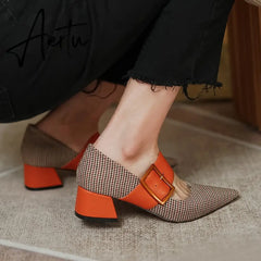 Aiertu Mary Jane Shoes Woman Fashion Spring Brand Design Women Pumps High Heels Femme Pointed Toe Party Ladies Shoes Heels Women Aiertu