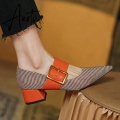 Aiertu Mary Jane Shoes Woman Fashion Spring Brand Design Women Pumps High Heels Femme Pointed Toe Party Ladies Shoes Heels Women Aiertu