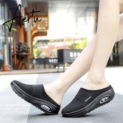 Aiertu Mesh Sandals Women Shoes Women Head Semi-Slipper Outdoor Breathable Light Walking Platform Shoes Slides Zapatos De Mujer Aiertu