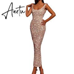 Aiertu mini dress sparkly crystals high neck long sleeve transparent silver women evening tassels party dress Aiertu