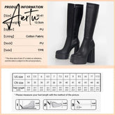 Aiertu New Ankle Boots Women Quality Platform Boots Female Fashion Short Boot Black Chunky High Heel Women Shoes Big Size 41 Aiertu
