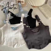 Aiertu New Fashion Tank Tops Women Embroidery Letter Knitted Sexy Sleeveless Camisole Crop Top Ladies Top Camisoles Y2K Streetwear Aiertu