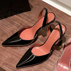 Aiertu New Fashion Women Sandals Ladies Elegant Pointed Toe High Heels Mules Shoes Brand Shallow Outdoor Dress Pumps Shoes Aiertu