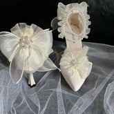 Aiertu New French Girl Fairy Bow Sweet Wedding Shoes Lolita Shoes Y2k Women Shoes Luxury Brand High Quality Slingback Shoes Women Aiertu