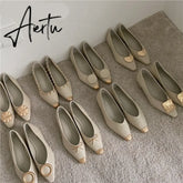 Aiertu New Spring Flats Ballerina Shoes Fashion Brand Pointed Toe Shallow Slip On Flat Ballet Shoes Female Loafer Zapato Aiertu
