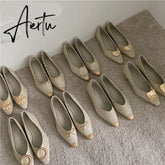 Aiertu New Spring Flats Ballerina Shoes Fashion Brand Pointed Toe Shallow Slip On Flat Ballet Shoes Female Loafer Zapato Aiertu