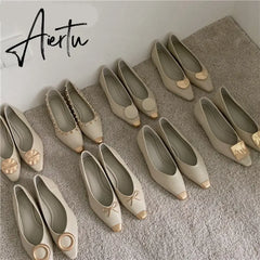 Aiertu New Spring Flats Ballerina Shoes Fashion Brand Pointed Toe Shallow Slip On Flat Ballet Shoes Female Loafer Zapato Aiertu