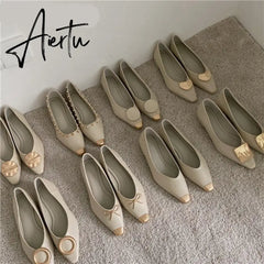 Aiertu New Spring Flats Ballerina Shoes Fashion Brand Pointed Toe Shallow Slip On Flat Ballet Shoes Female Loafer Zapato Aiertu