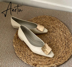 Aiertu New Spring Flats Ballerina Shoes Fashion Brand Pointed Toe Shallow Slip On Flat Ballet Shoes Female Loafer Zapato Aiertu