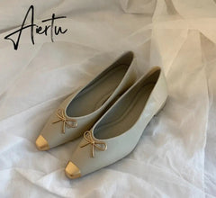 Aiertu New Spring Flats Ballerina Shoes Fashion Brand Pointed Toe Shallow Slip On Flat Ballet Shoes Female Loafer Zapato Aiertu