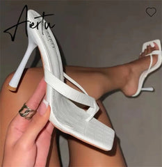 Aiertu new stiletto flip high heel sandals for women slippers women high heel slippers women high heels large size shoes women Aiertu
