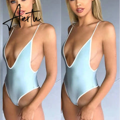 Aiertu Newest One Piece Swimsuit Sexy Swimwear Women High Waist Bathing Suit Bodysuit Women Biquini Brazilian Backless Bikini Aiertu