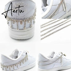 Aiertu Novelly Crystal Rhinestone Fringe Tassel Shoe Jewelry Chain Accessories Anklet Chains for Women Men Sneaker Decorations Aiertu