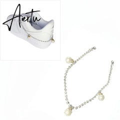 Aiertu Novelly Crystal Rhinestone Fringe Tassel Shoe Jewelry Chain Accessories Anklet Chains for Women Men Sneaker Decorations Aiertu