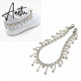 Aiertu Novelly Crystal Rhinestone Fringe Tassel Shoe Jewelry Chain Accessories Anklet Chains for Women Men Sneaker Decorations Aiertu