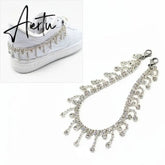 Aiertu Novelly Crystal Rhinestone Fringe Tassel Shoe Jewelry Chain Accessories Anklet Chains for Women Men Sneaker Decorations Aiertu