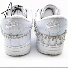 Aiertu Novelly Crystal Rhinestone Fringe Tassel Shoe Jewelry Chain Accessories Anklet Chains for Women Men Sneaker Decorations Aiertu