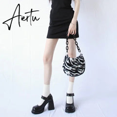 Aiertu Office Ladies Platform Round Toe High Heels Sandals Women Buckle Strappy Marry Janes Black JK Cosplay Goth Punk Summer Shoes Aiertu