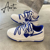 Aiertu Original Women Blue Love Designer Classic Breathable Canvas Casual Sneakers Female Outdoor Walk Tennis Little White Shoes Aiertu