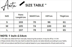 Aiertu Patchwork Casual Corduroy High Waist Pants 2000s Aesthetic Autumn Warm Long Trousers Skinny Streetwear Sweatpants 90s Aiertu