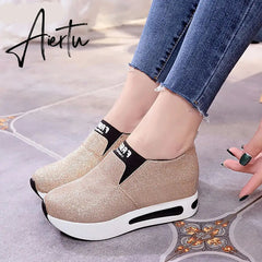 Aiertu platform shoes Flat Shoes women Slip On Casual Platform Shoes women winter women's casual shoes leather shoes slip on sneakers Aiertu