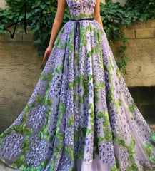 Aiertu Popular Flower Long Celebrity Dresses 2019 Sweetheart Summer Beach Prom Party Dress With Sashes Women Evening Gowns Custom Aiertu