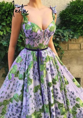 Aiertu Popular Flower Long Celebrity Dresses 2019 Sweetheart Summer Beach Prom Party Dress With Sashes Women Evening Gowns Custom Aiertu