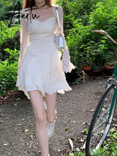 Aiertu Pure Color Strap Y2k Mini Dress Woman Elegant Sleeveless Short Party Dress Casual One Piece Dress Korean Fashion Summer Aiertu