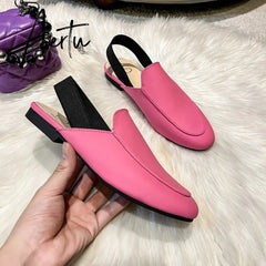 Aiertu Rear elastic belt half slippers women summer wear Muller shoes new flat sandals Aiertu
