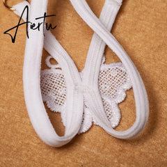 Aiertu Sexy G-Strings Slimming Panties Chain Yellow Thong Butterfly Embroidery Ladies Underwear Hollow Out Woman Lingerers Aiertu