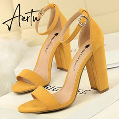Aiertu Sexy High Heels New Women Pumps Comfort Women Shoes Block Heels Ladies Shoes Buckle Women Heels Female Shoes Women Sandals Aiertu