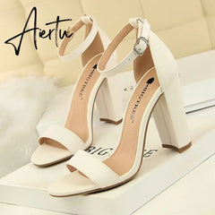 Aiertu Sexy High Heels New Women Pumps Comfort Women Shoes Block Heels Ladies Shoes Buckle Women Heels Female Shoes Women Sandals Aiertu