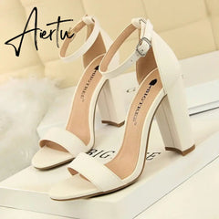 Aiertu Sexy High Heels New Women Pumps Comfort Women Shoes Block Heels Ladies Shoes Buckle Women Heels Female Shoes Women Sandals Aiertu