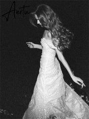 Aiertu Sexy Off Shoulder Prom Dress Sexy Side Split Evening Dress Sequins Mermaid Glitter Fishtail Party Dresses Aiertu