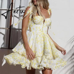 Aiertu Sexy Sling Dress For Women Square Collar Sleeveless High Waist Solid Mini Dresses Female Cltohing Style New Aiertu