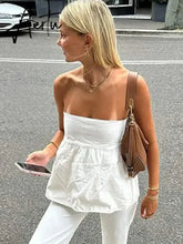 Aiertu Sexy Strapless Ruffles Tube Tops Women Casual Off Shoulder Backless Sleeveless Lady Top 2024 New Summer Solid Female Streetwear Aiertu